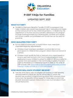 P-EBT FAQs for Families