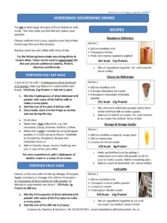 HOMEMADE NOURISHING DRINKS RECIPES - bfwh.nhs.uk