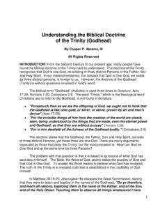 Understanding the Biblical Doctrine of the Trinity (Godhead)