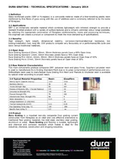 DURA GRATING - TECHNICAL SPECIFICATIONS - January 2014