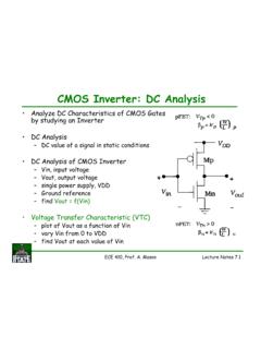CMOS Inverter: DC Analysis - Michigan State University
