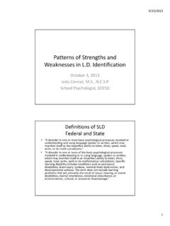 Patterns of Strengths and in L.D. Identification