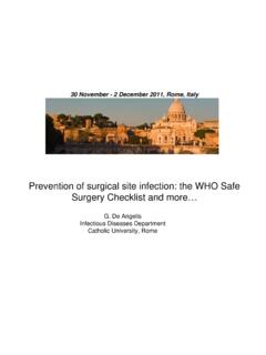 Prevention of surgical site infection: the WHO Safe ...