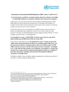 Amendment to International Health Regu lations …