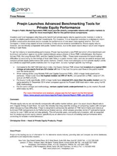 Preqin Launches Advanced Benchmarking Tools for Private ...