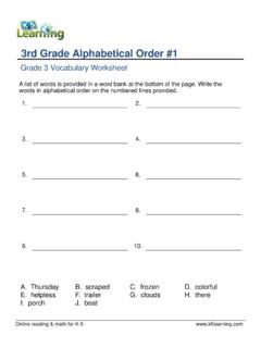 3rd Grade Alphabetical Order #1 - k5learning.com