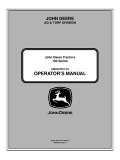 AG &amp; TURF DIVISION - John Deere Manual
