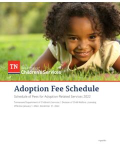 Adoption Fee Schedule - Tennessee