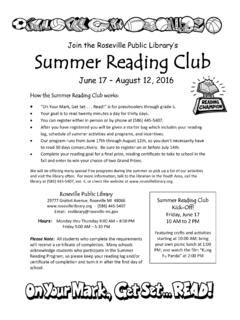 Join the Roseville Public Library’s Summer Reading …