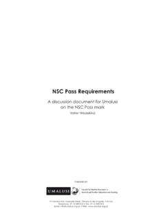 NSC Pass Requirements - Umalusi