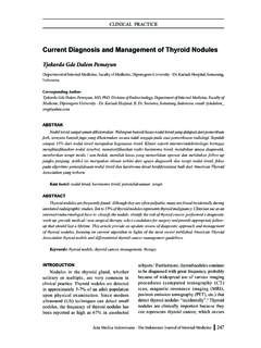 Current Diagnosis and Management of Thyroid Nodules