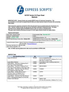 NCPDP Version D.0 Payer Sheet Medicaid