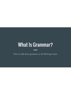What Is Grammar? - Grand Valley State University
