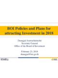 BOI Policies and Plans for attracting Investment in …