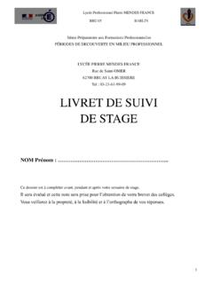 LIVRET DE SUIVI DE STAGE - Lyc&#233;e Professionnel Pierre ...
