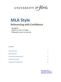 MLA Style - University of York