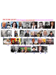 PICTURE QUIZ? Identify the twenty-five faces who …