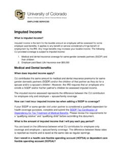 Imputed Income - University of Colorado