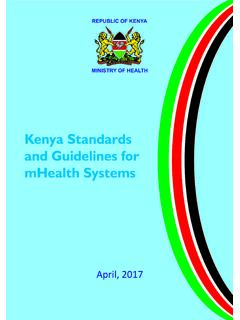 Kenya Standards and Guidelines for mHealth Systems