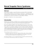 Dorsal Scapular Nerve Syndrome - …