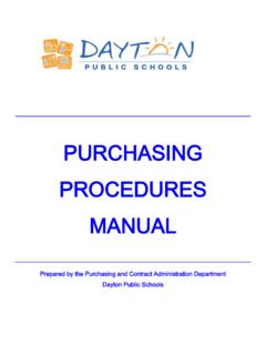 Purchasing Procedures Manual - Dayton Public Schools
