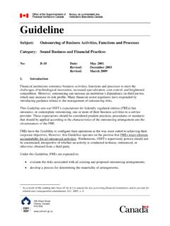 Guideline B-10 - Outsourcing of Business Activities ...