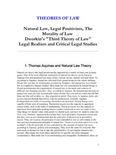 THEORIES OF LAW Natural Law, Legal Positivism, The ...