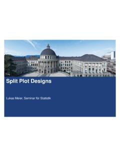 Split Plot Designs - ETH Z