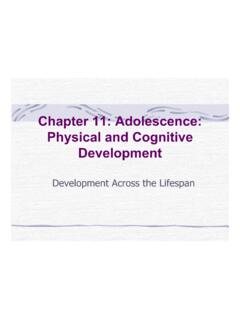 Chapter 11: Adolescence: Physical and Cognitive Development