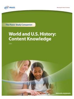 World and U.S. History: Content Knowledge Study …
