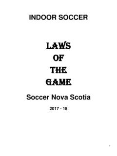 LAWS OF THE GAME - NS Soccer Organization