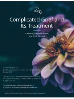 Complicated Grief and Its Treatment