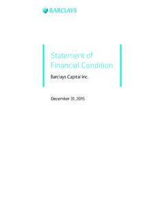 Statement of Financial Condition - Investment Bank | Barclays