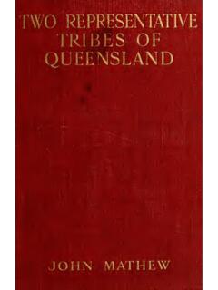 Two representative tribes of Queensland with an inquiry ...