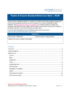 Taylor &amp; Francis Standard Reference Style | NLM