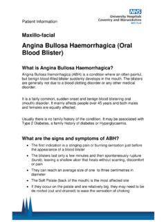 Angina Bullosa Haemorrhagica (Oral Blood Blister)