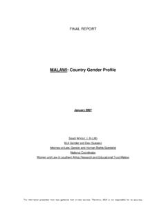 MALAWI: Country Gender Profile - JICA - 国際協力 …