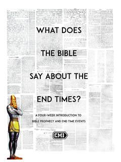 WHAT DOes THE BIBLE SAY ABOUT THE END TIMES?