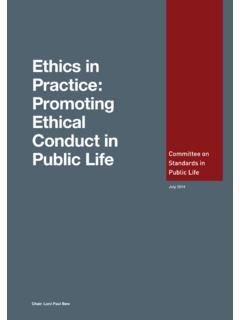 Ethics in Practice: Promoting Ethical Conduct in ... - GOV.UK