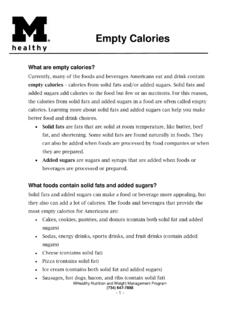 Empty Calories - Michigan Medicine