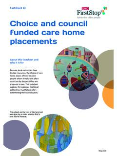 Choice and council funded care home placements