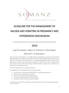 GUIDELINE FOR THE MANAGEMENT OF NAUSEA AND …