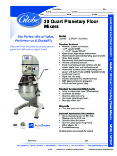 30 Quart Planetary Floor Mixers - Globe Food Equipment Co.