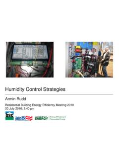 Humidity Control Strategies - Energy