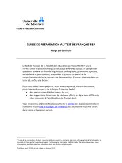 LA PR&#201;PARATION AU TEST DE FRAN&#199;AIS FEP