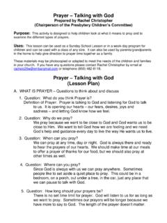 Prayer Talking with God - Presbytery Of Florida