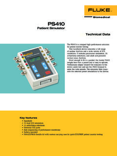 PS410Patient Simulator - Fluke Corporation