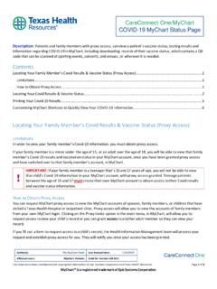 COVID-19 MyChart Status Page