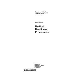Medical Services Medical Readiness Procedures