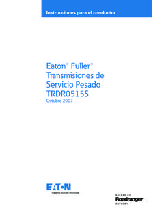 Eaton&#174; Fuller&#174; Transmisiones de Servicio Pesado TRDR0515S